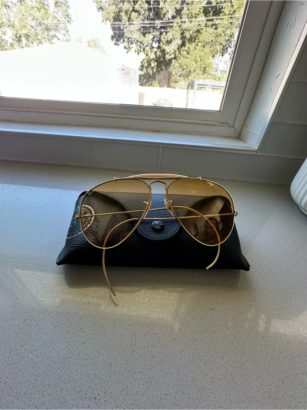 Bausch and Lomb Vintage Ray-Ban Gold Aviator Sunglasses
